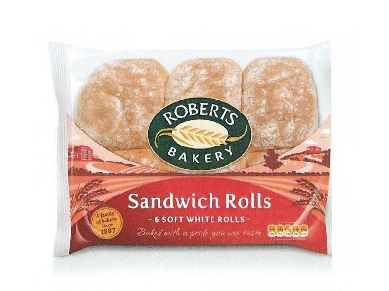 Roberts White Sandwich Rolls 6pk